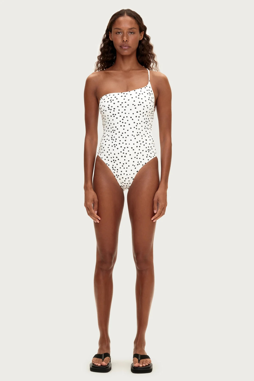 One Shoulder One Piece - Black Spot