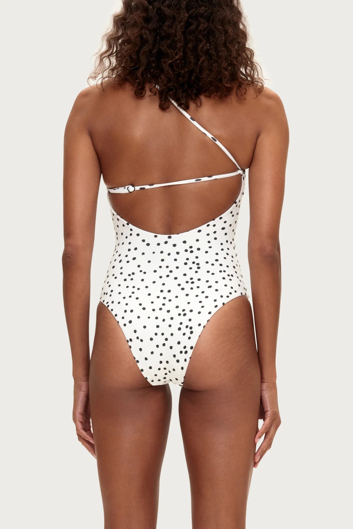 One Shoulder One Piece - Black Spot