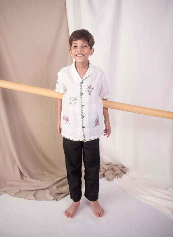 It Takes a Village Junior Linen Shirt