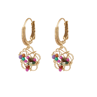 GAS BIJOUX Atao Flower Earrings - Acetate gold & Various Colours | Halcyon Atelier