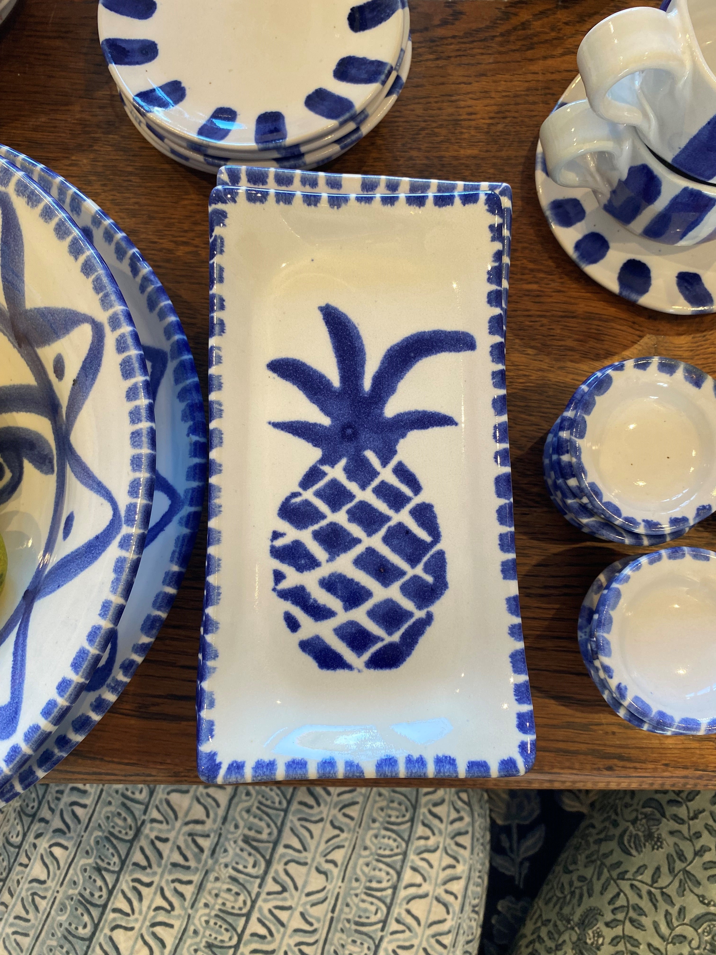 Rectangle Tapas Dish - Blue Pineapple