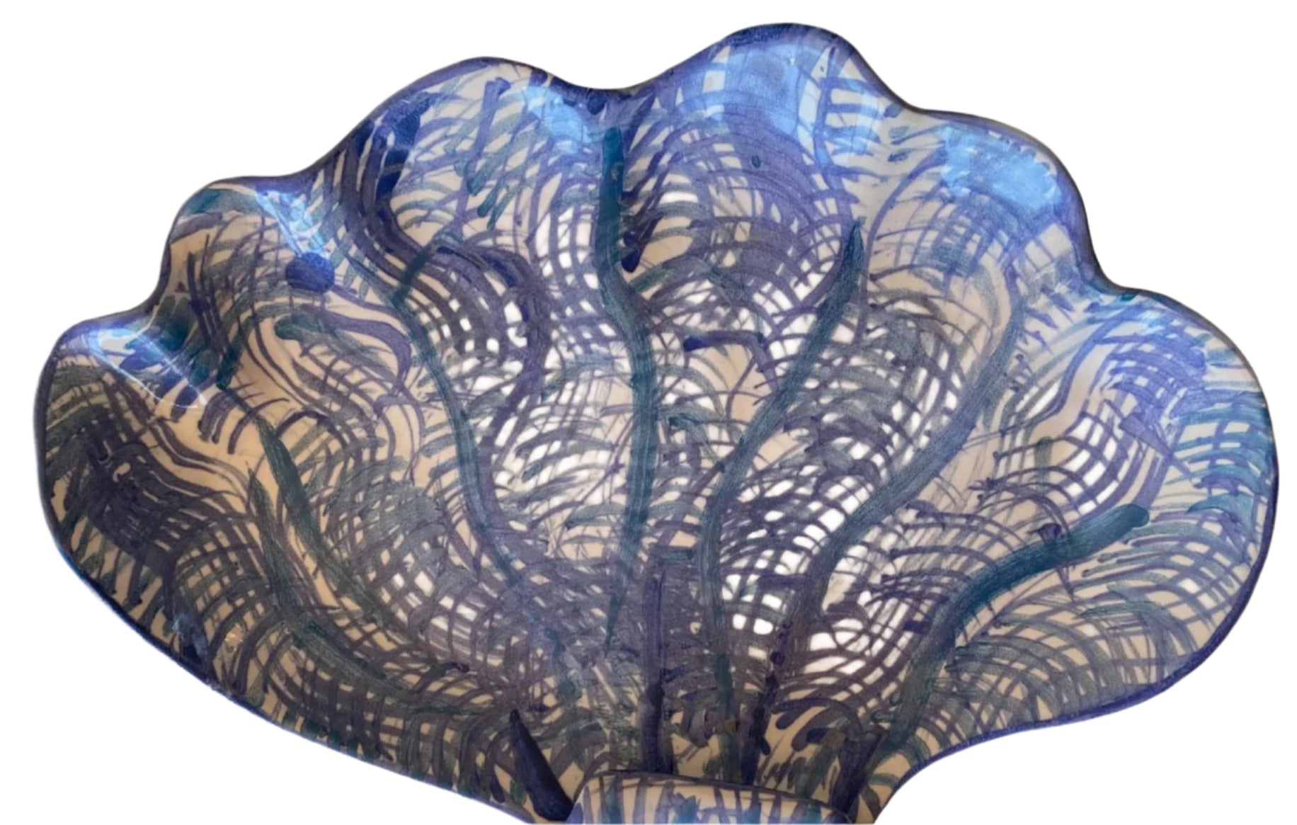 CERAMICS Large Clam Platter - Blue| Halcyon Atelier