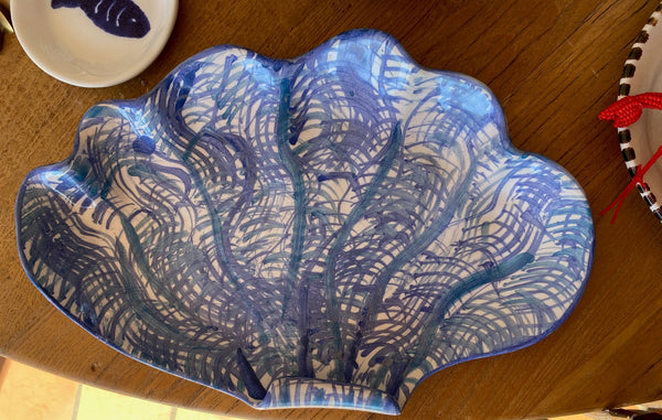 CERAMICS Large Clam Platter - Blue| Halcyon Atelier