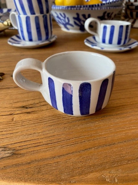 CERAMICS Coffee Cup - Blue Stripe | Halcyon Atelier