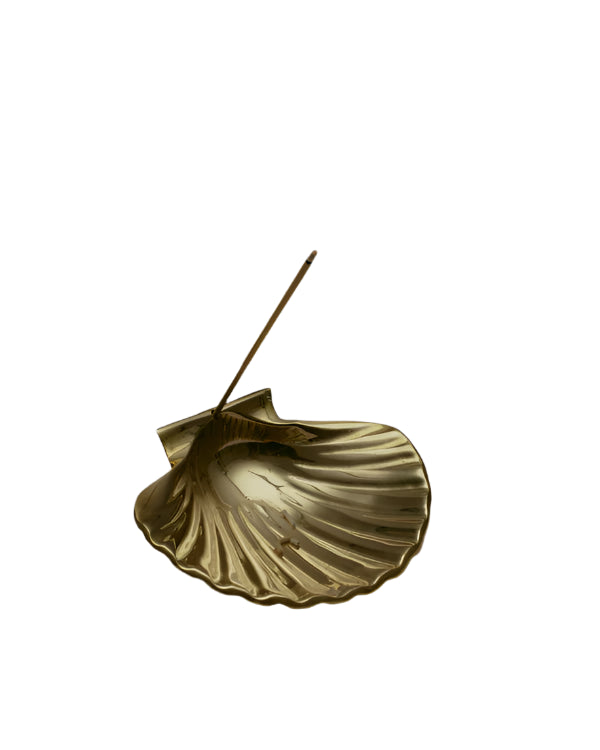 corey_ashford_brass_scallop_incense_holder Gold Brass