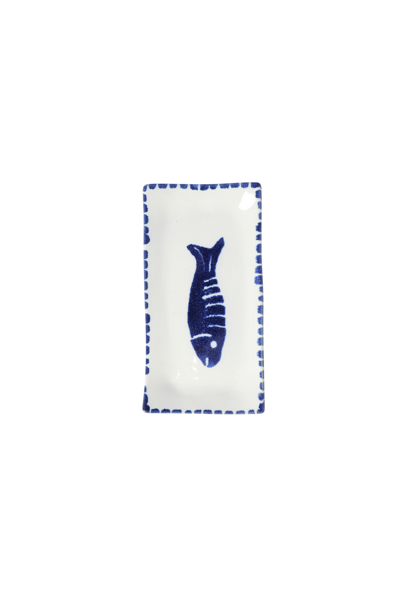 Rectangle Tapas Dish - Blue Fish