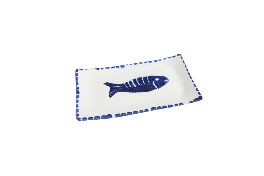 Rectangle Tapas Dish - Blue Fish