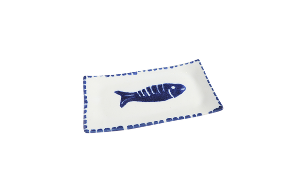 Rectangle Tapas Dish - Blue Fish