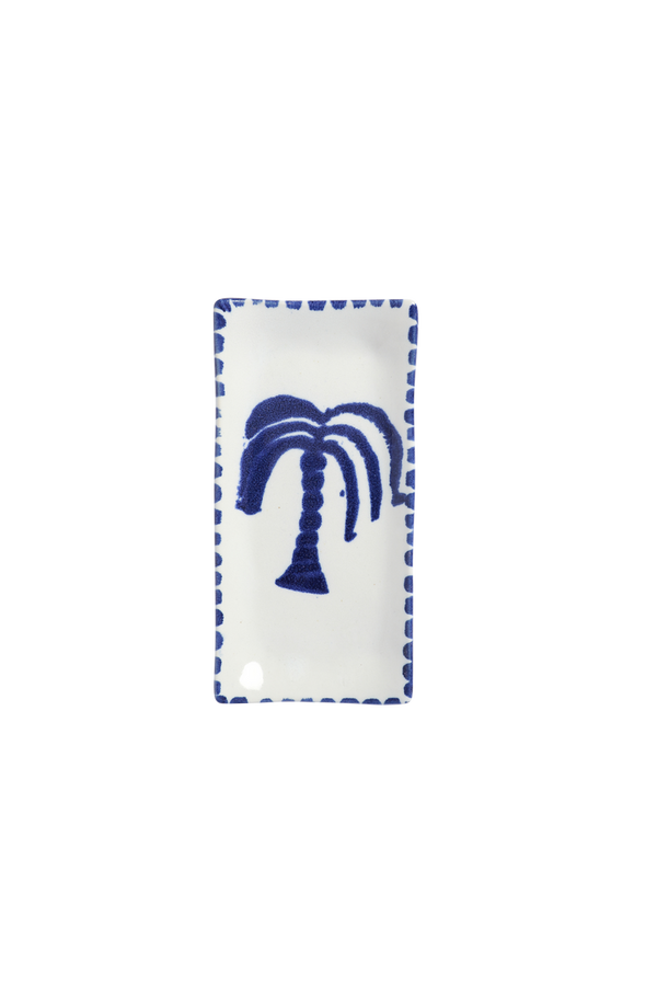 Rectangle Tapas Dish - Blue Palm
