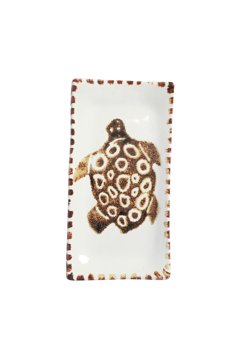 Rectangle Tapas Dish - Brown Turtle