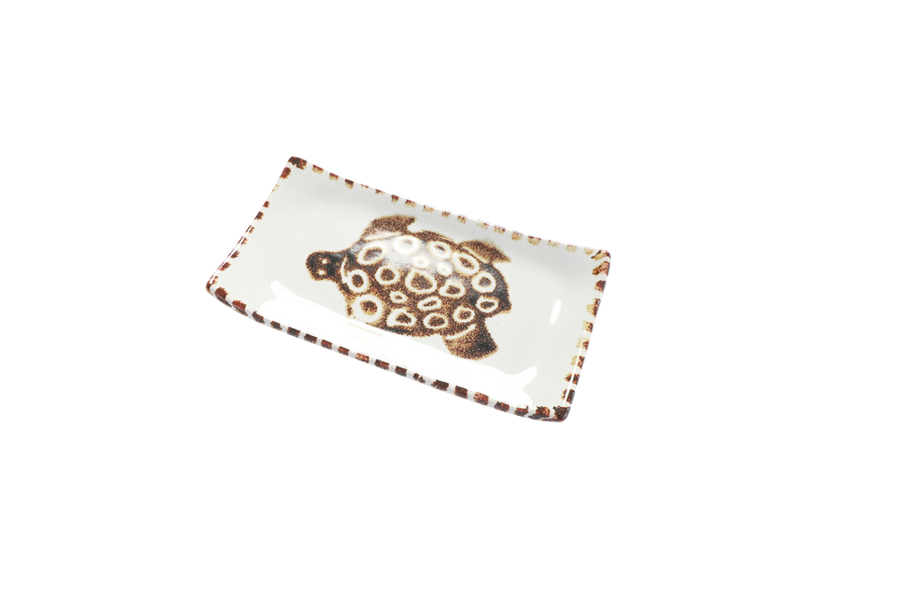 Rectangle Tapas Dish - Brown Turtle