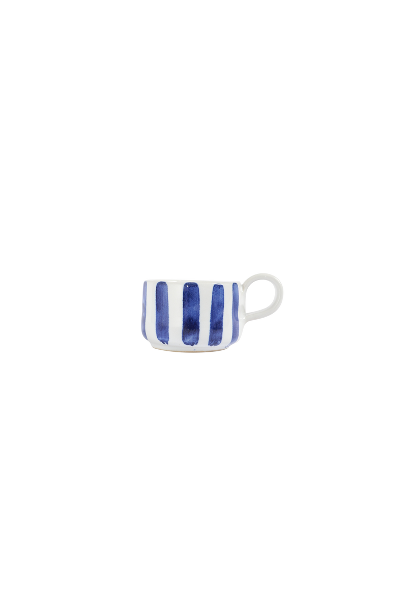 Espresso Coffee Cup - Blue Stripe
