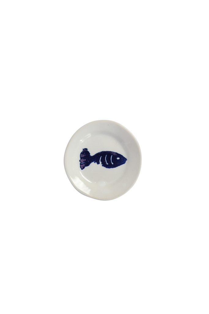 Small Flat Dish - Blue Fish