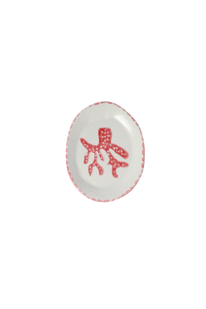 Small Oval Dish - Red Coral
