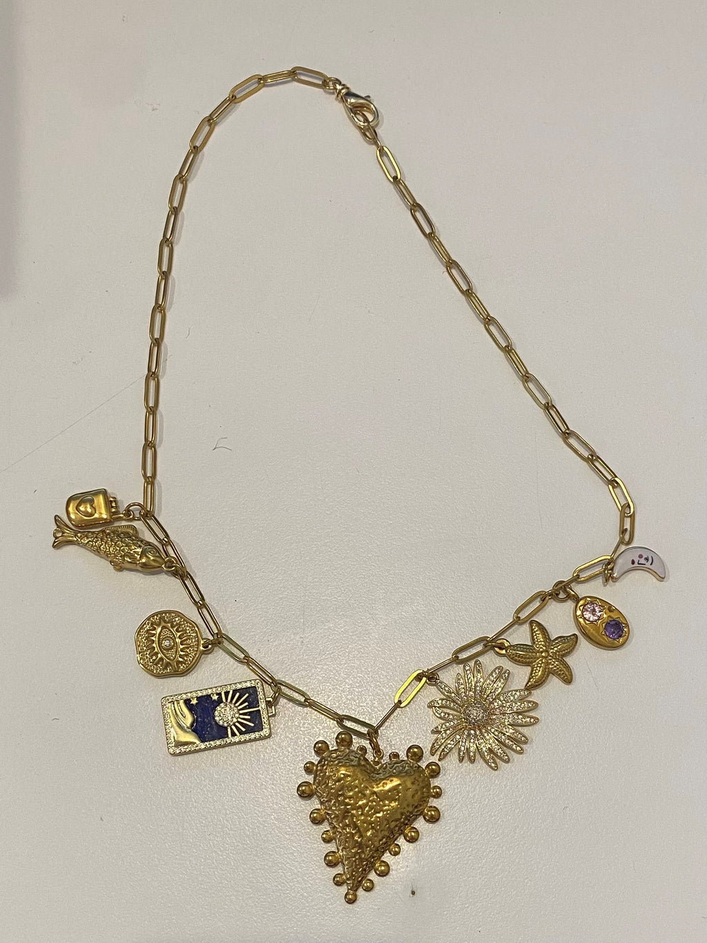 PVD Gold Plated Stainless Steel Charm Necklace