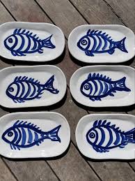 Oval Platter - Blue Fish