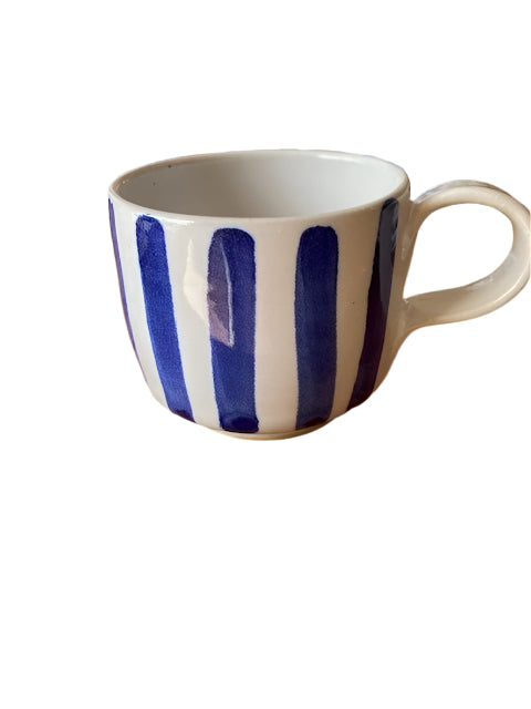 CERAMICS Mug and Saucer - Blue Stripe | Halcyon Atelier