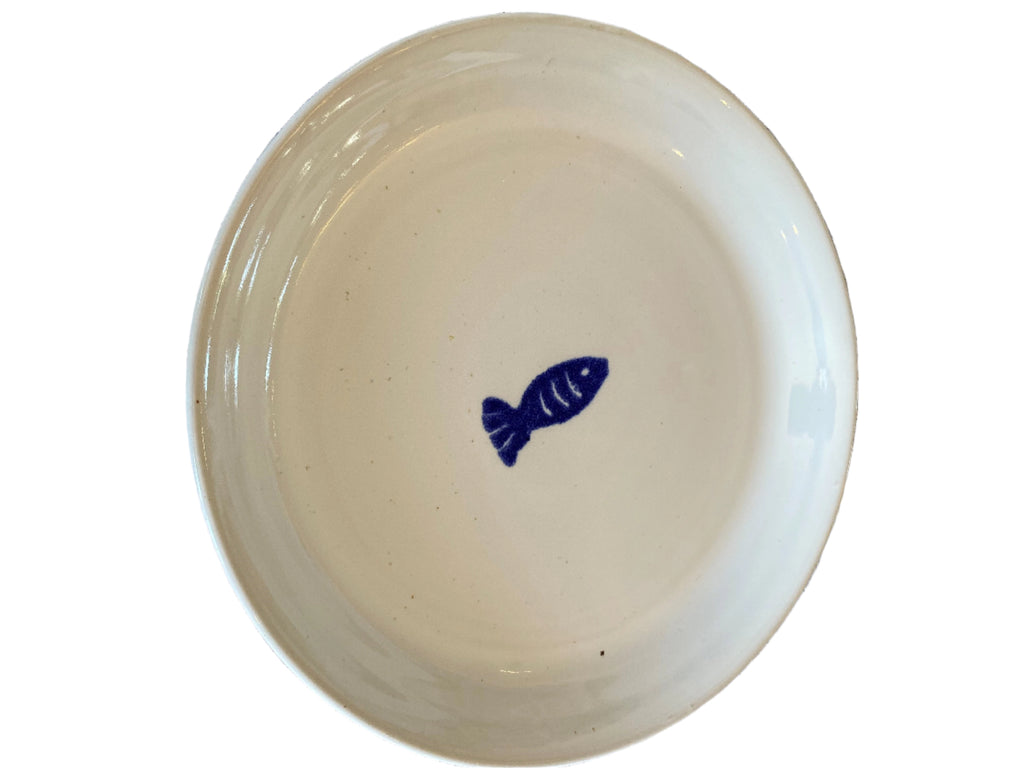 Large Dinner Plate - One Blue Fish