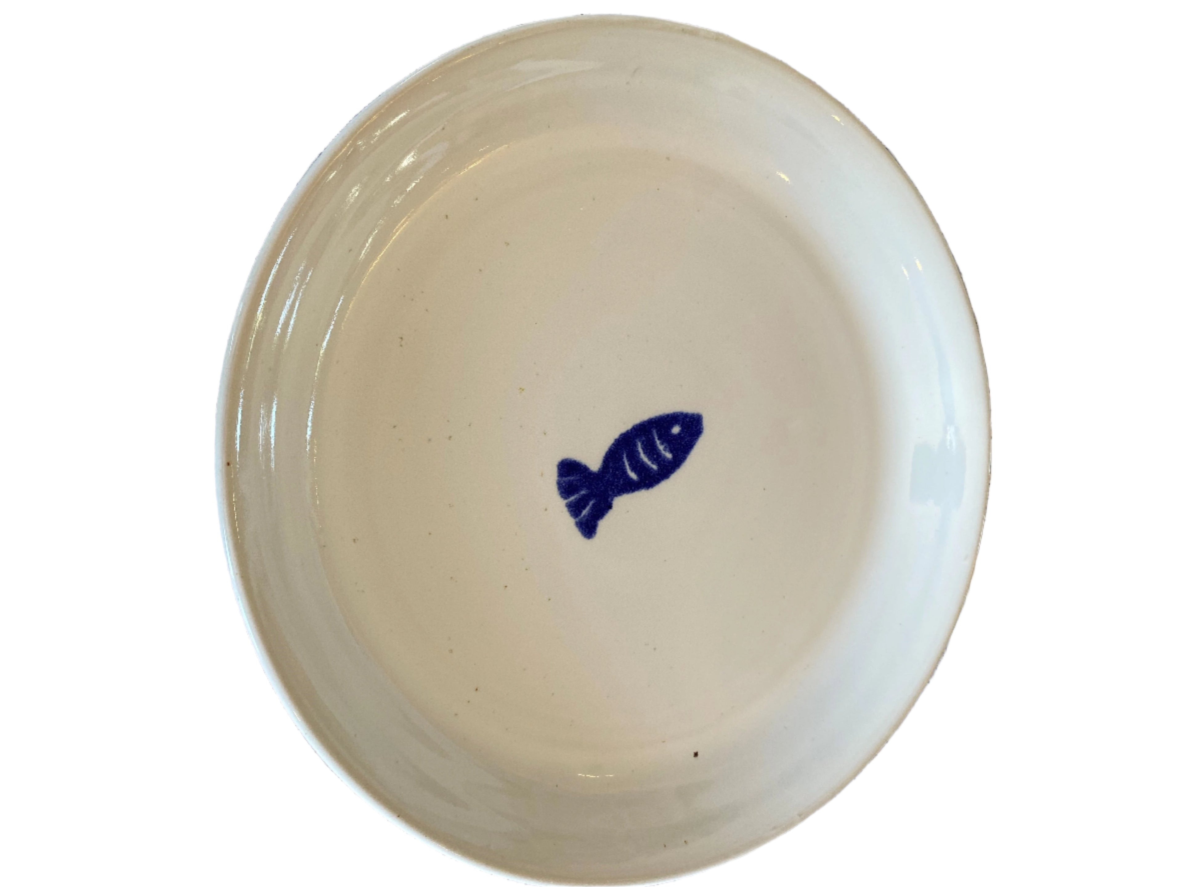 Large Dinner Plate - One Blue Fish