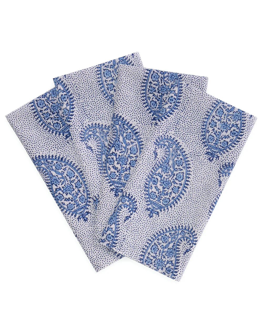 Paisley Azure Cotton Napkins - Set of 4