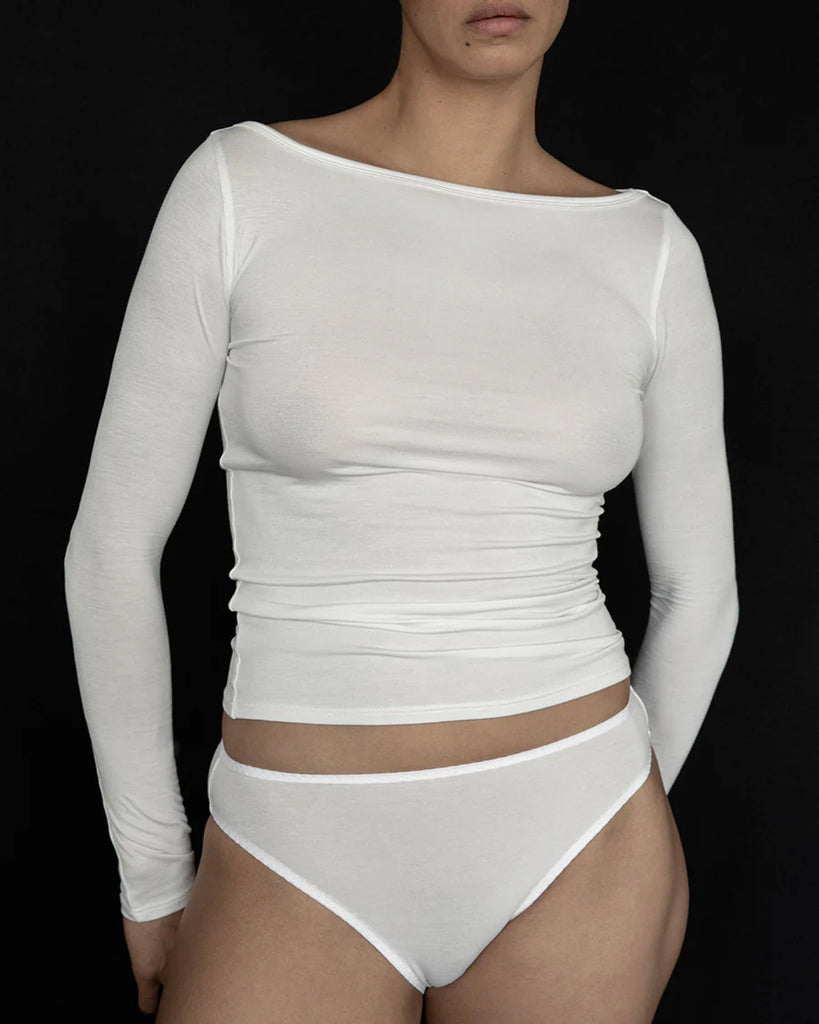 KYE INTIMATES Recline Bateau Long Sleeve - Natural | Halcyon Atelier