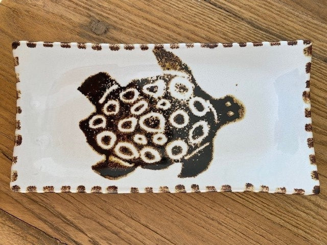 CERAMICS Rectangle Tapas Dish - Brown Turtle | Halcyon Atelier