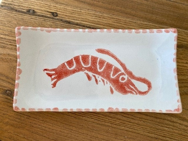 CERAMICS Rectangle Tapas Dish - Red Prawn | Halcyon Atelier