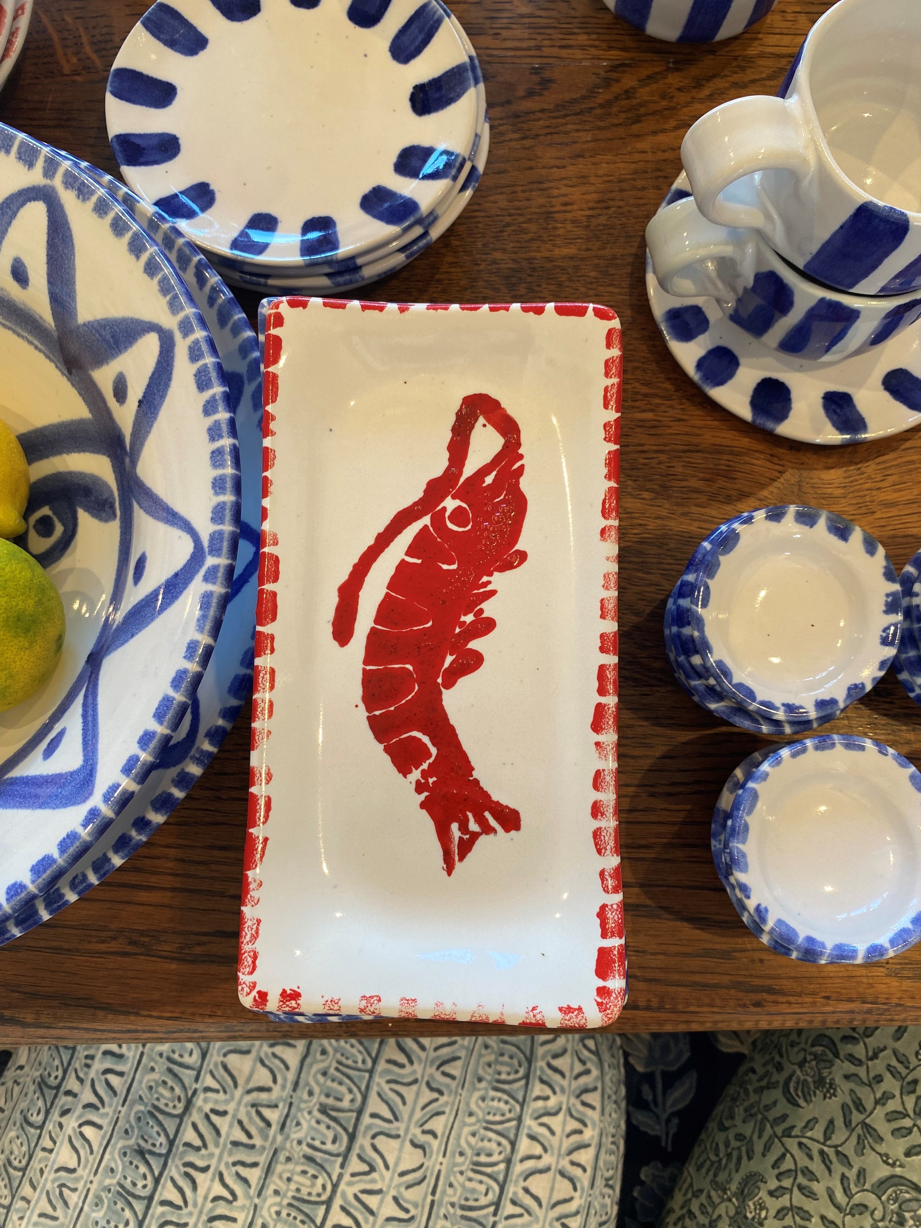 Rectangle Tapas Dish - Red Prawn