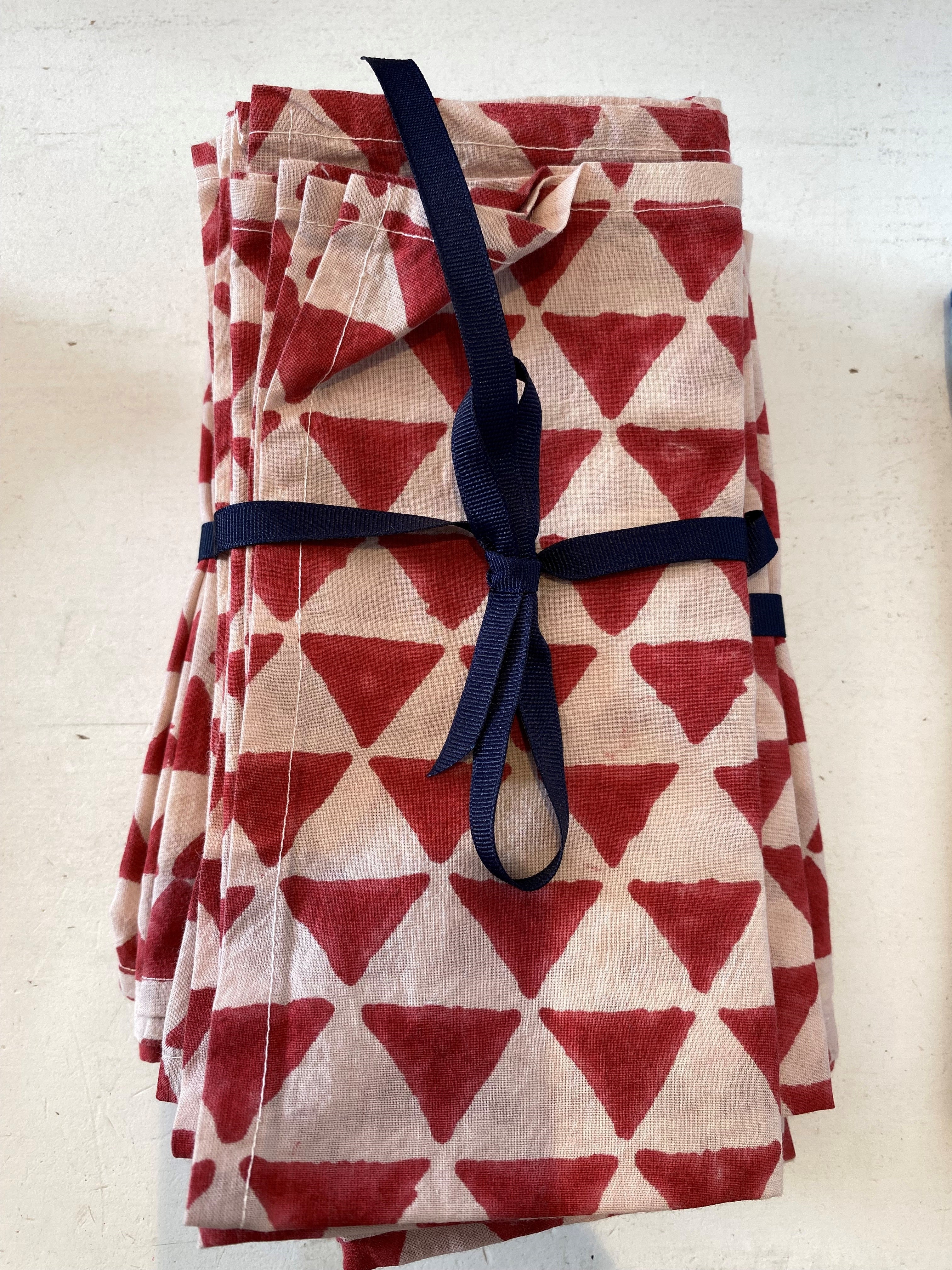 Handmade Block Print Napkins x 4