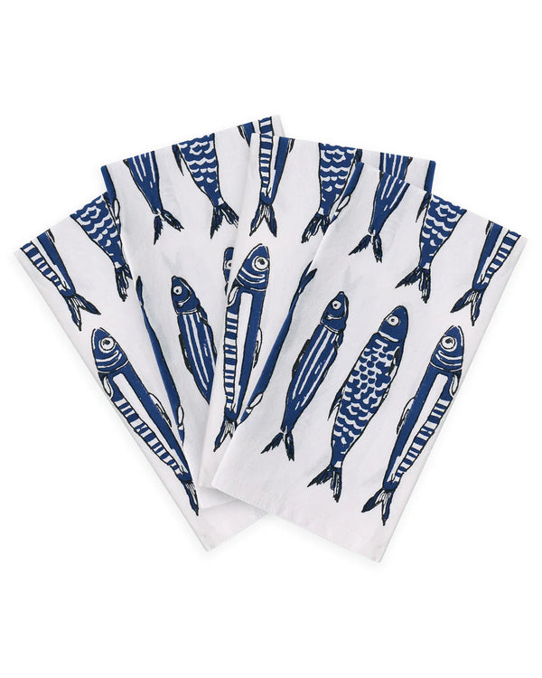 Sardines Cotton Napkins - Set of 4