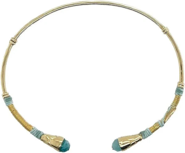 GAS BIJOUX Epique Bracelet - Gold and Aqua | Halcyon Atelier