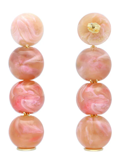 VANESSA BARONI Small Beads Earring Peach Marble | Halcyon Atelier