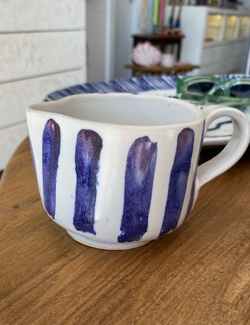 CERAMICS Milk Jug - Blue Stripe | Halcyon Atelier