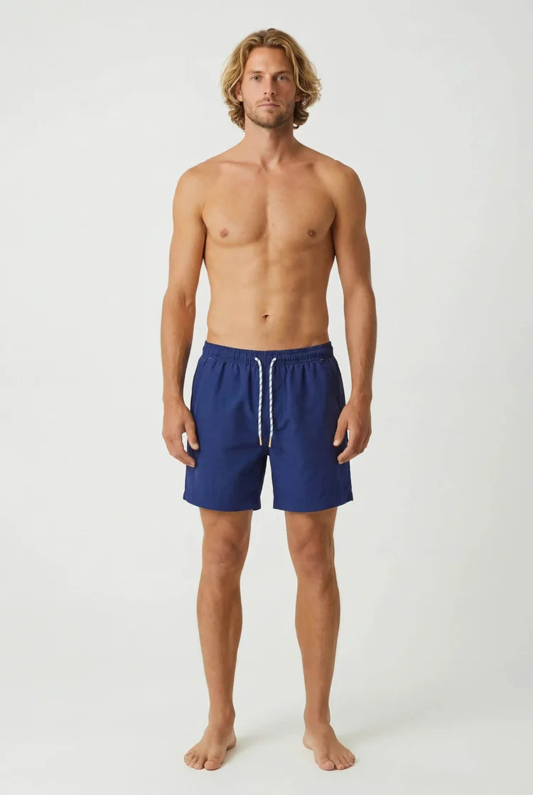 Solid Navy Mens Swim Short