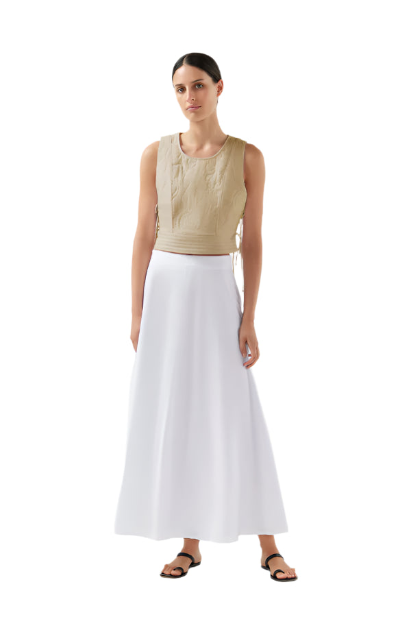 BIRD & KNOLL Story Skirt White | Halcyon Atelier