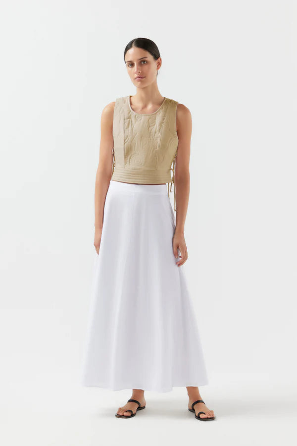 BIRD & KNOLL Story Skirt White | Halcyon Atelier