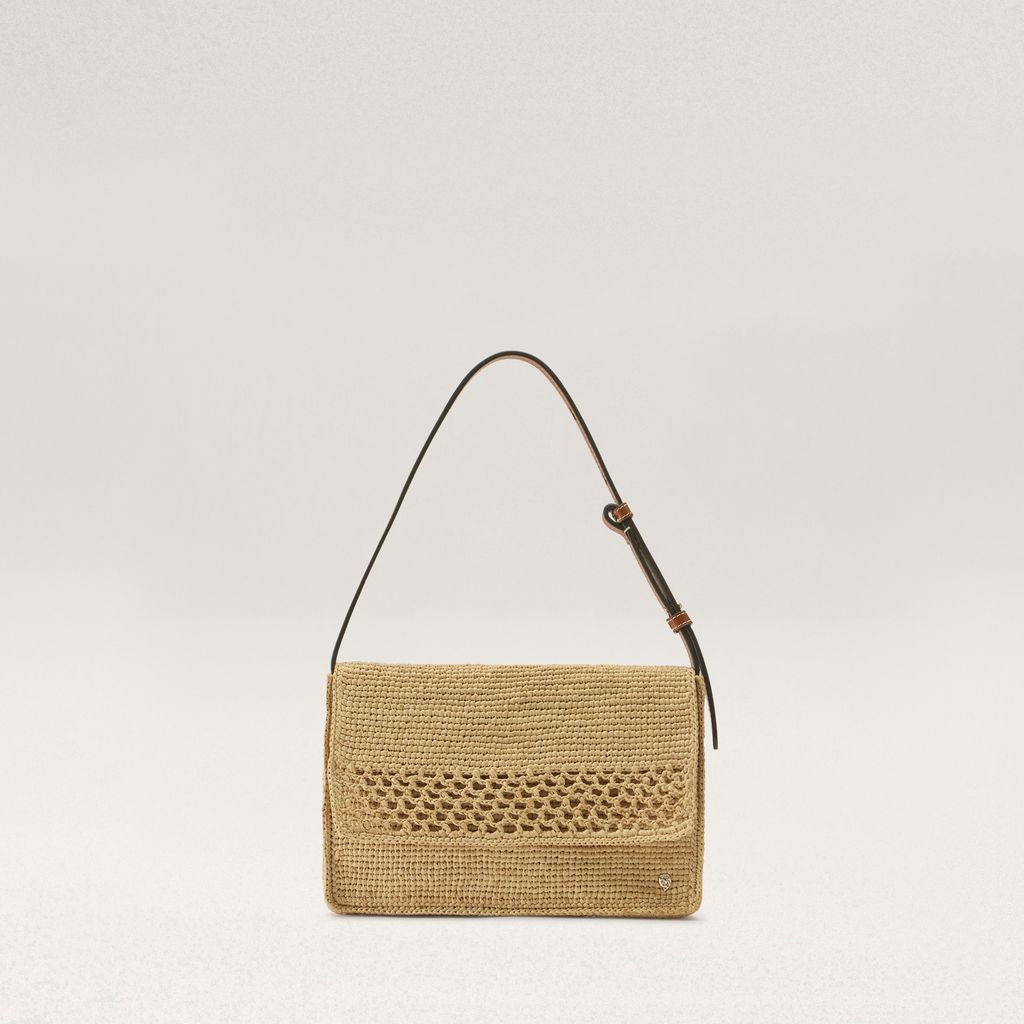 Poppy Raffia Crochet Crossbody Bag Natural