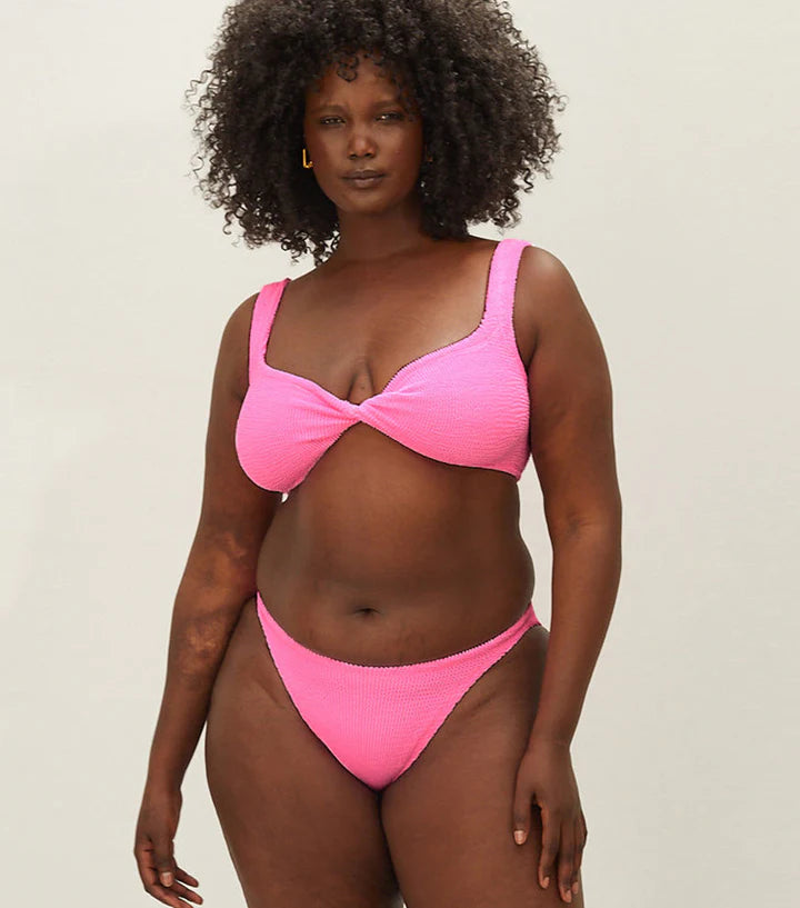 HUNZA G Juno Bikini Crinkle Bubblegum | Halcyon Atelier