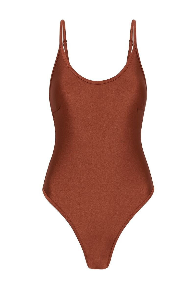 Innes Lauren The Scoop One Piece Terracotta | Halcyon Atelier
