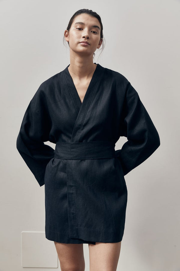 Katya Kimono Dress Black