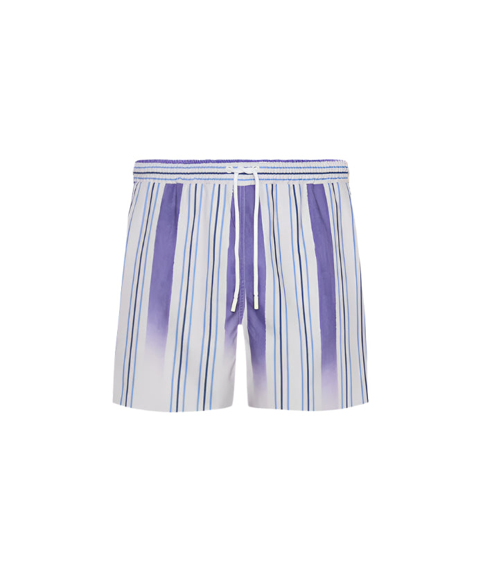 Mid Swim Short - Faded Stripe Mineral