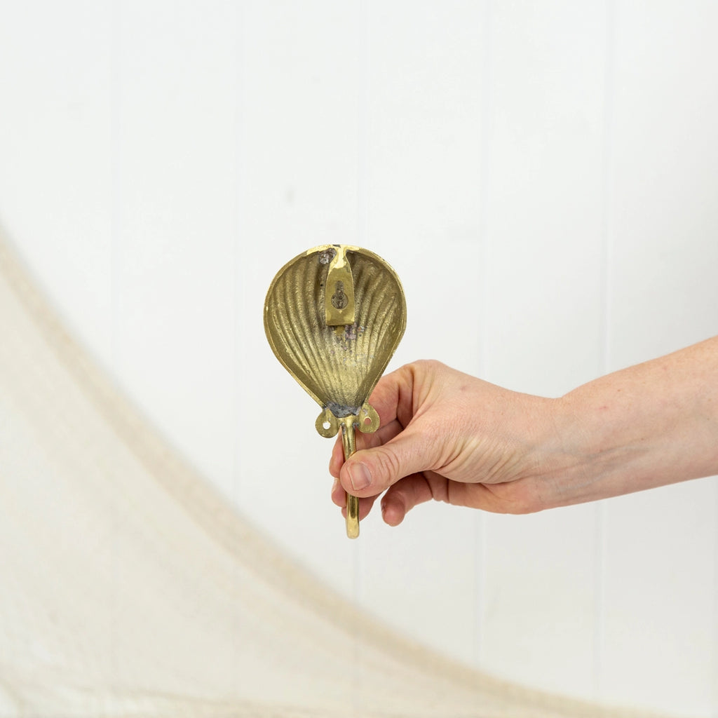 Brass Scallop Shell Hook - Shiny