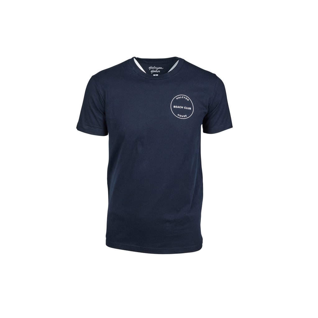 Halcyon House Men Beach Club T-Shirt Navy Blue