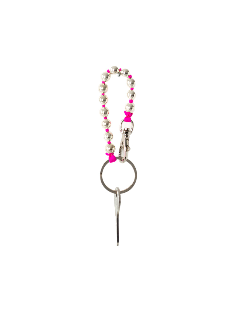 Perlen Silver Keyholder Silver-Pink