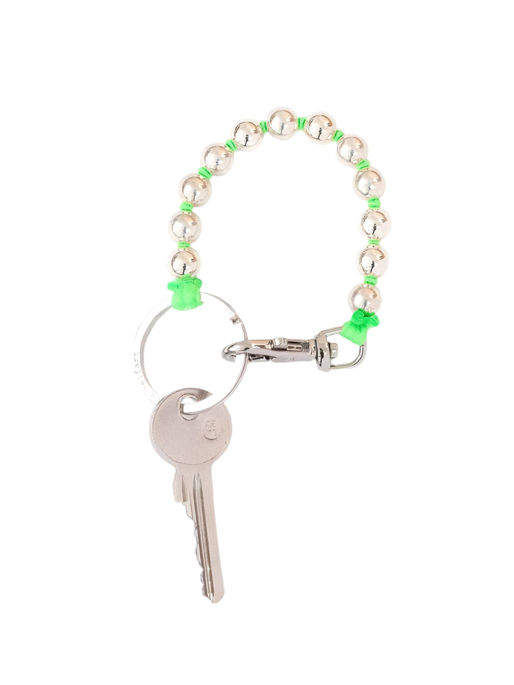 Perlen Silver Keyholder Silver-Neon Green