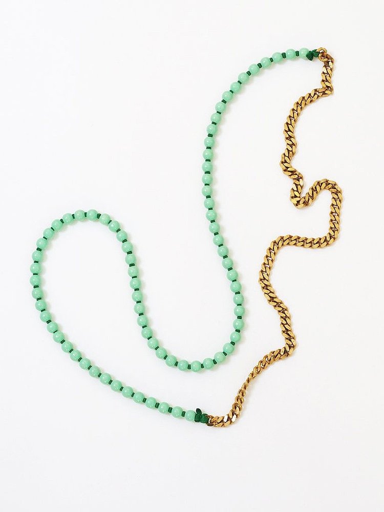 Perlenpanzerkette Pastel Green/Brass