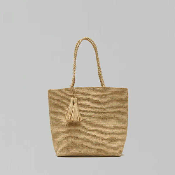 Rose Marie Vertical Tote Handbag - Naturel