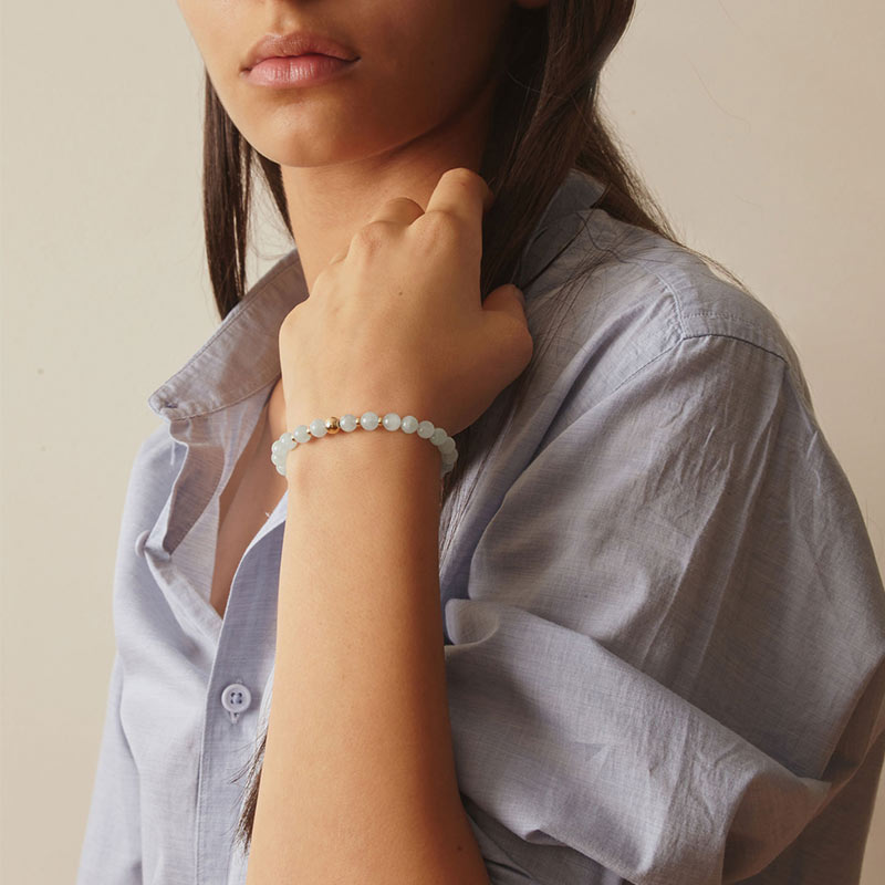 The Sea-Farer Bracelet with Aquamarine and 14K Gold