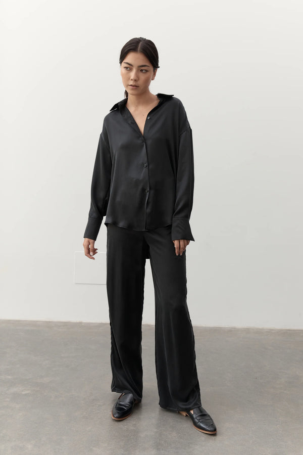 Dominique Silk Shirt Black