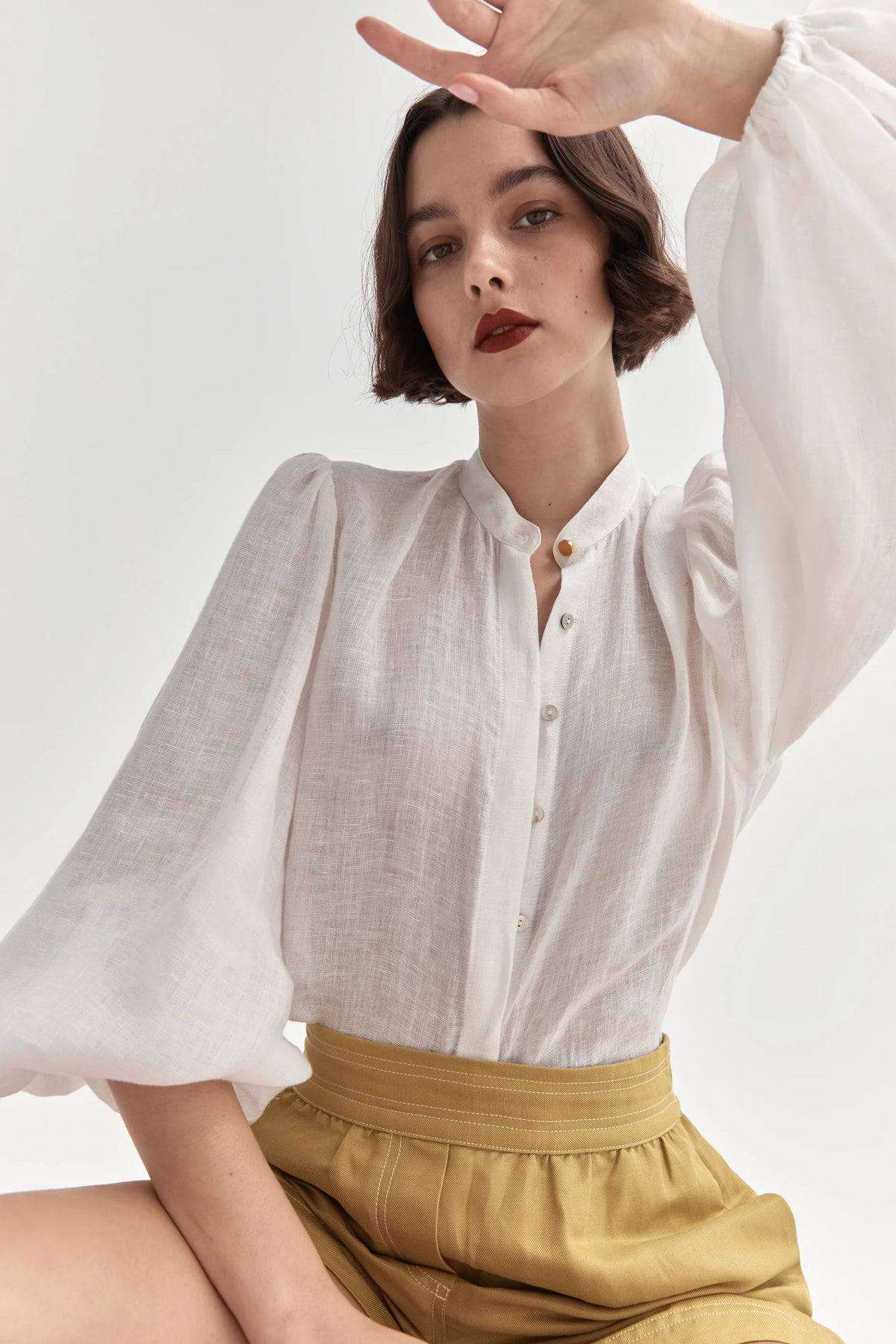 SARAH JANE CLARKE Maluku Blouse - Coconut Ivory | Halcyon Atelier